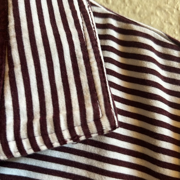 Johnnie O Burgundy & White Striped Golf Polo Shirt Size XXL Gently Used - Picture 3 of 10